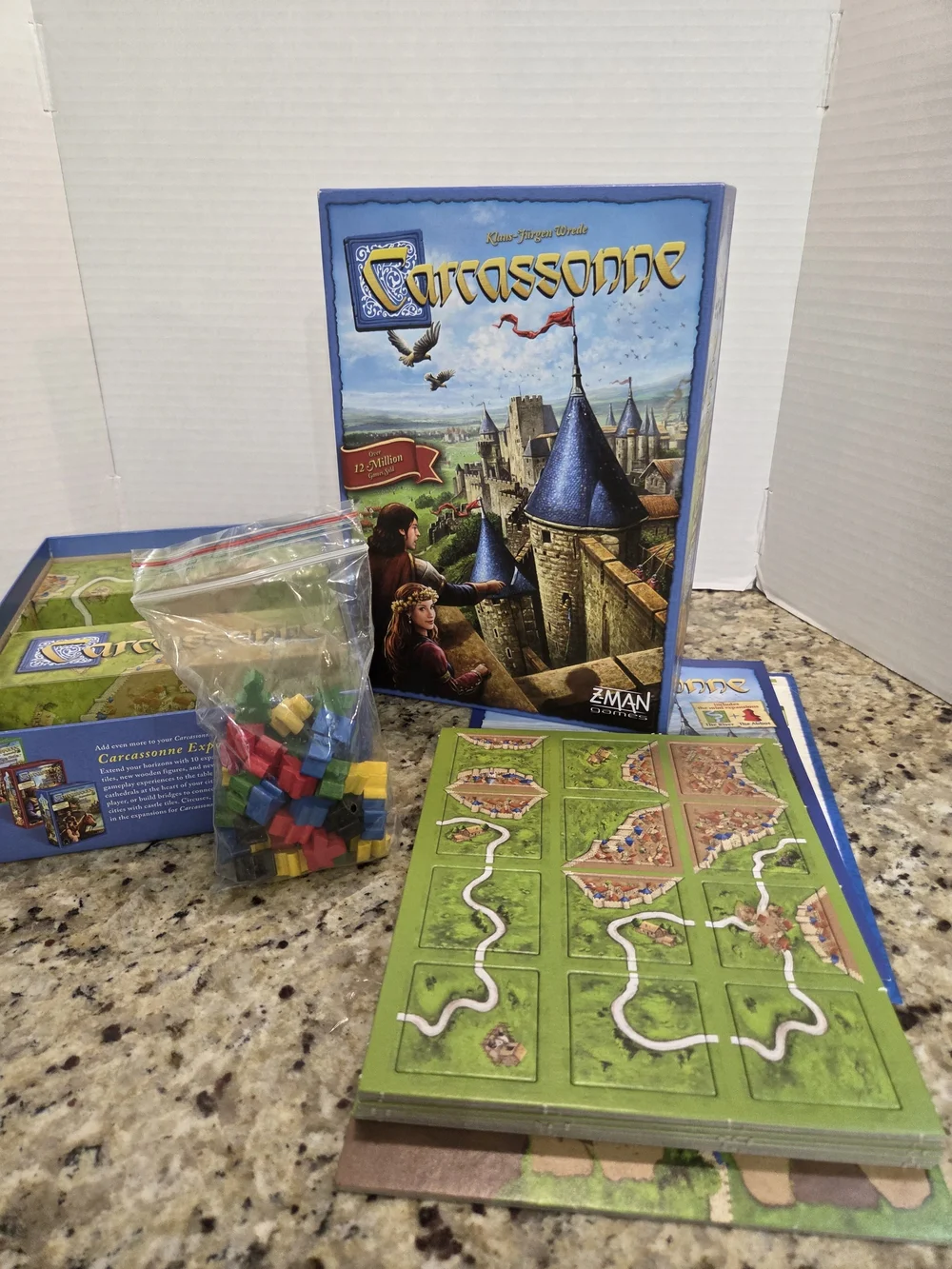 Z-man Games Carcassonne Board Game Includes Mini Expansion River + The Abbot
